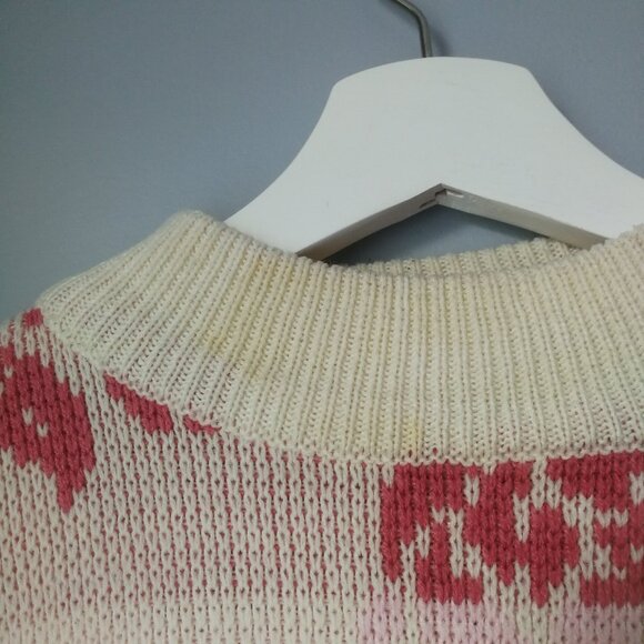 80s vintage girly floral mock-neck sweater - Picture 6 of 8